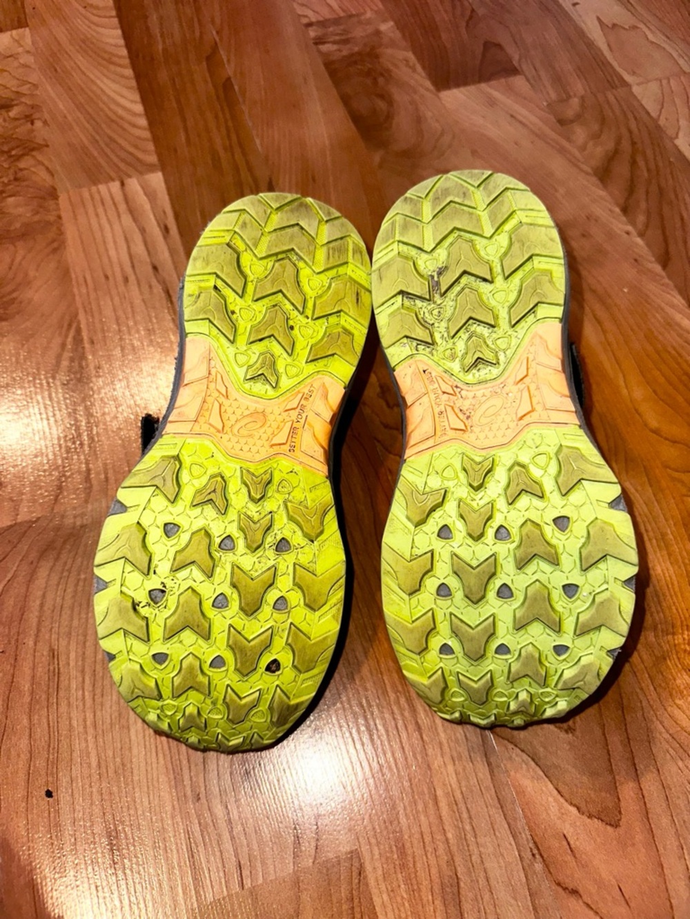Asics Kids Navy and Yellow Velcro Sneakers - Picture 5 of 6